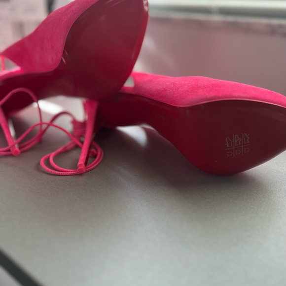 Brand new Christian Louboutin Lace up NVP 120 Veau Velours in pink suede - Picture 8 of 8